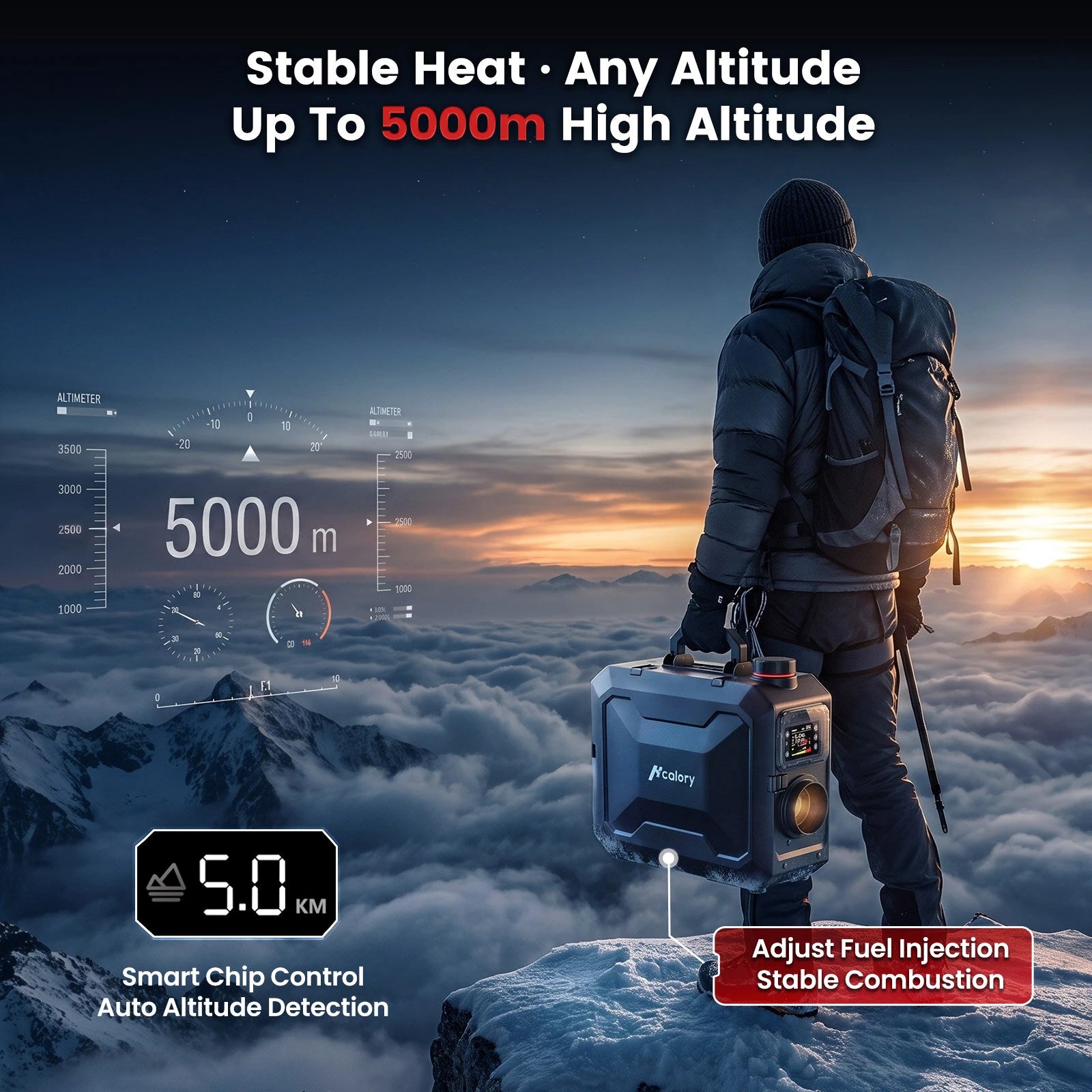 8KW 6L All-in-One Diesel Air Heater, App Control, Wireless Temperature Sensor & Auto Start/Stop for Car, Truck, RV & Camper