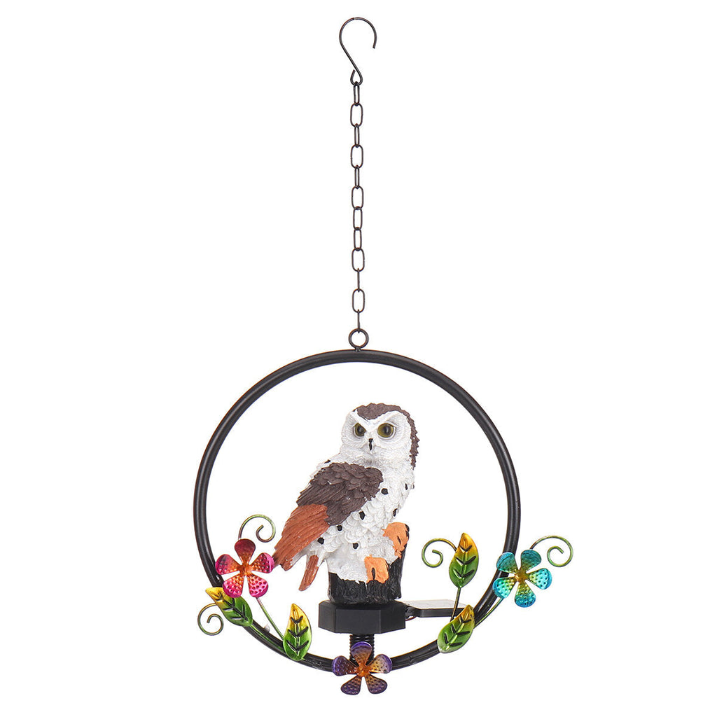 Parrot Owl Pattern Hanging LED Solar Light Outdoor Garden Lawn Lamp Energy-saving Waterproof Decor