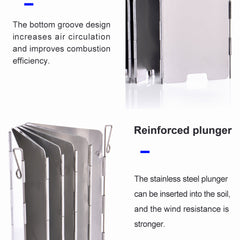 Camping Portable 9/10 Plates Stove Wind Shield Folding Outdoor Picnic BBQ Gas Burner Windproof Screen Guard Cookware Supplies