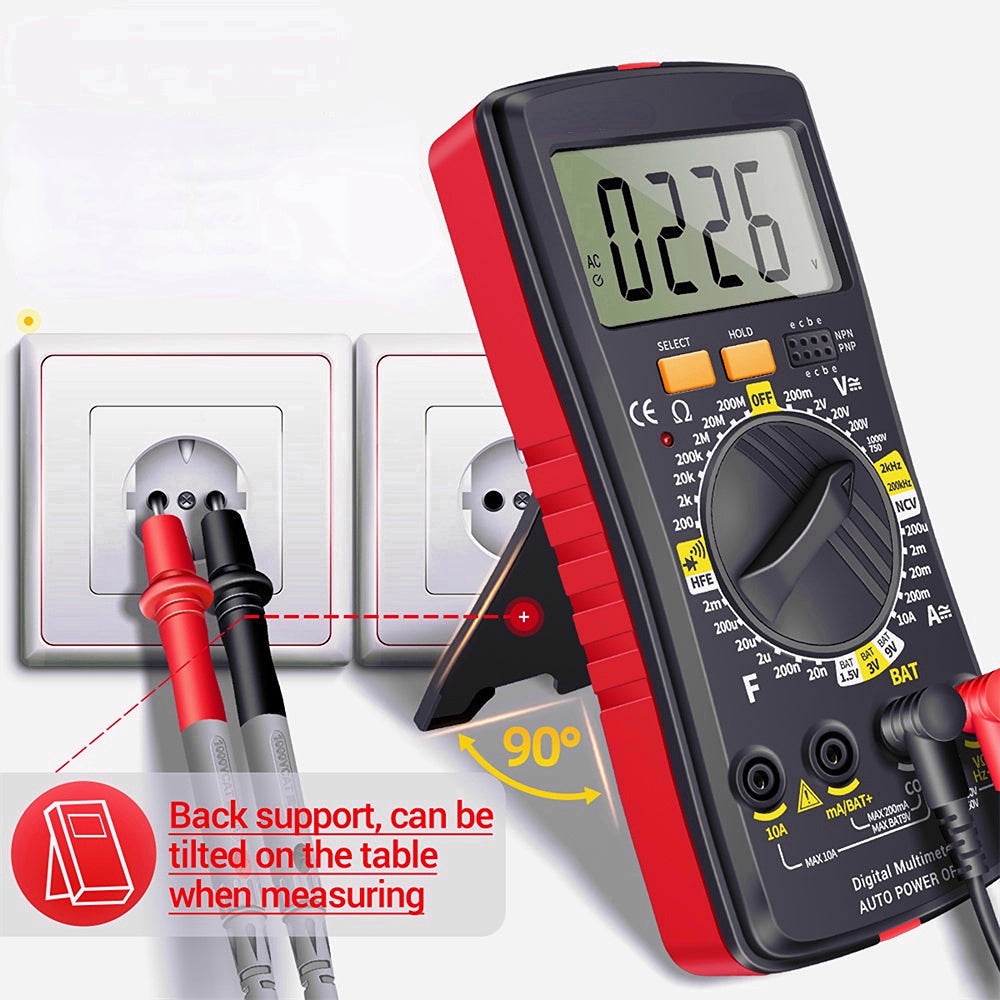 Digital Multimeter Ultra-thin Storage Meter Auto Voltmeter AC DC 220V