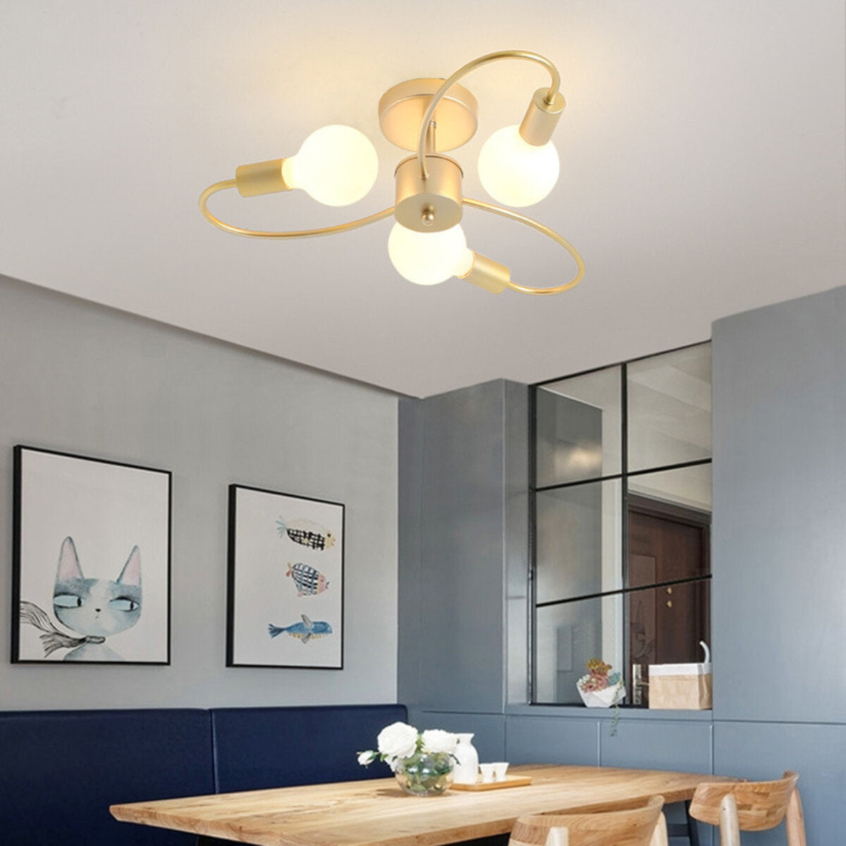 Modern Minimalist Chandeliers New Led Ceiling Lamp Creative Smart Bedroom Room Lamp