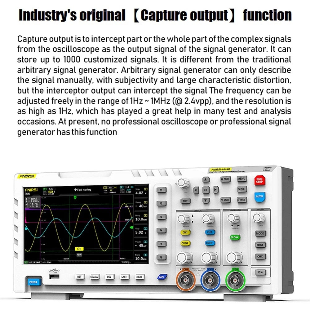 7 Inch TFT LCD Display Screen 2 In 1 Dual Channel Input Storage Oscilloscope Digital Signal Generator