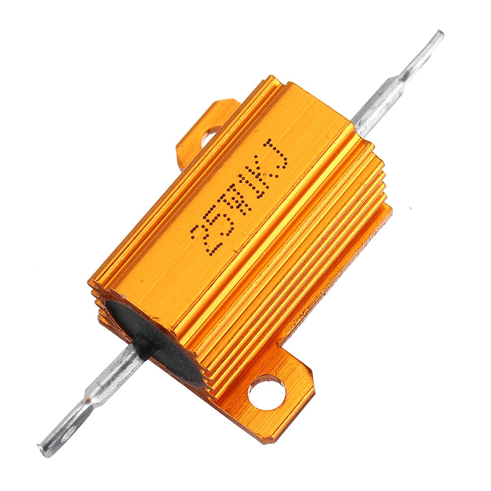 3pcs RX24 25W 1KR 1KRJ Metal Aluminum Case High Power Resistor Golden Metal Shell Case Heatsink Resistance Resistor