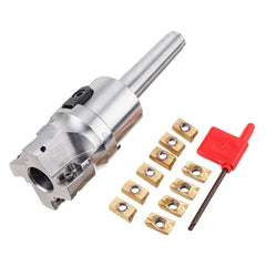 Face Milling Cutter with MT2-FMB22 Shank and 10pcs APMT1604 Carbide Inserts