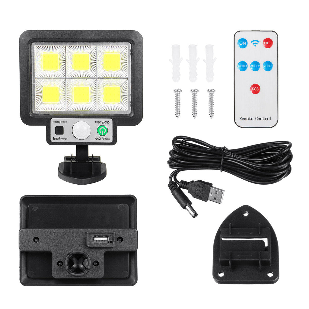 56/72 COB Split LED Solar Power Street Light PIR Motion Sensor Security Wall Lamp Waterproof Outdoor Garden with Remote Control