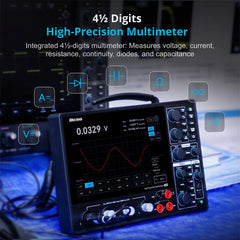 High Resolution Tablet Oscilloscope 12-bit 4 Channel 1GSa Sampling Rate Up to 200MHz Bandwidth Portable Touchscreen