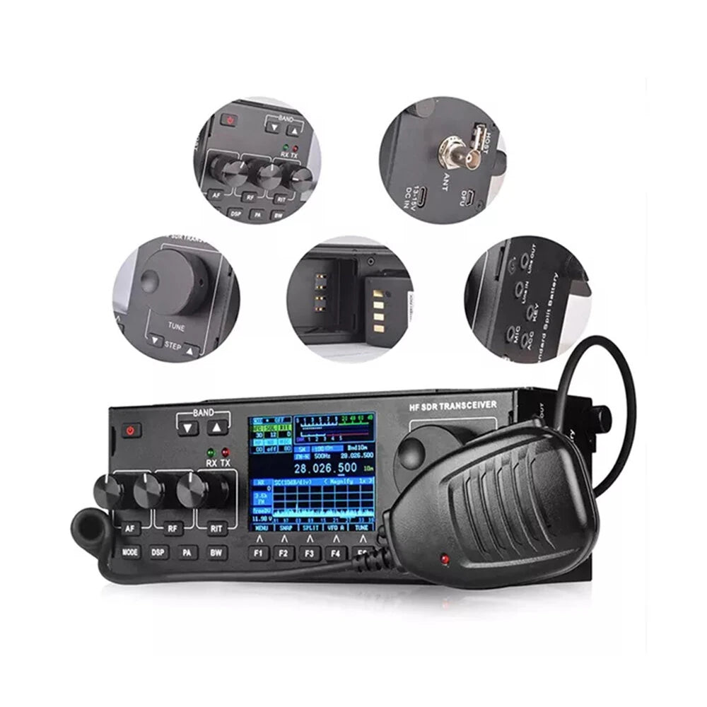 Portable HF SDR SSB Transceiver RS918 amateur Radio vehicle mounted CB ham mobile transceiver car two way radio