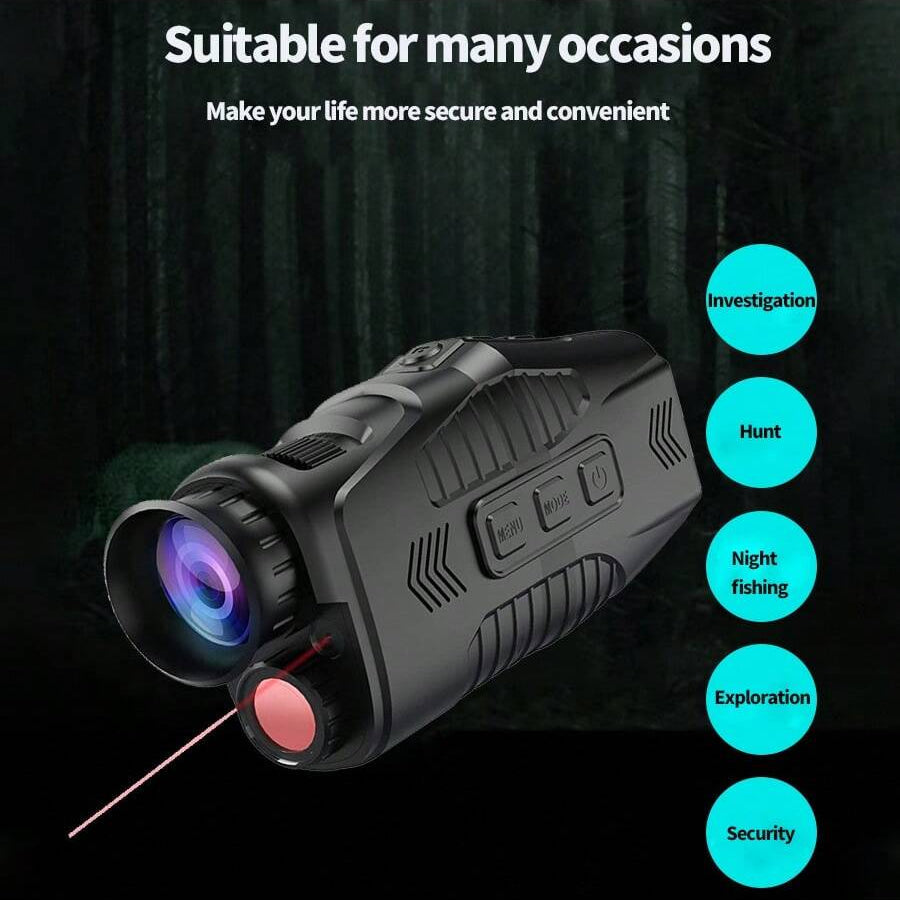 5x Digital Zoom Monocular Night Vision Device, Infrared Telescope for Day & Night Use, 300m Range, Compact & Lightweight