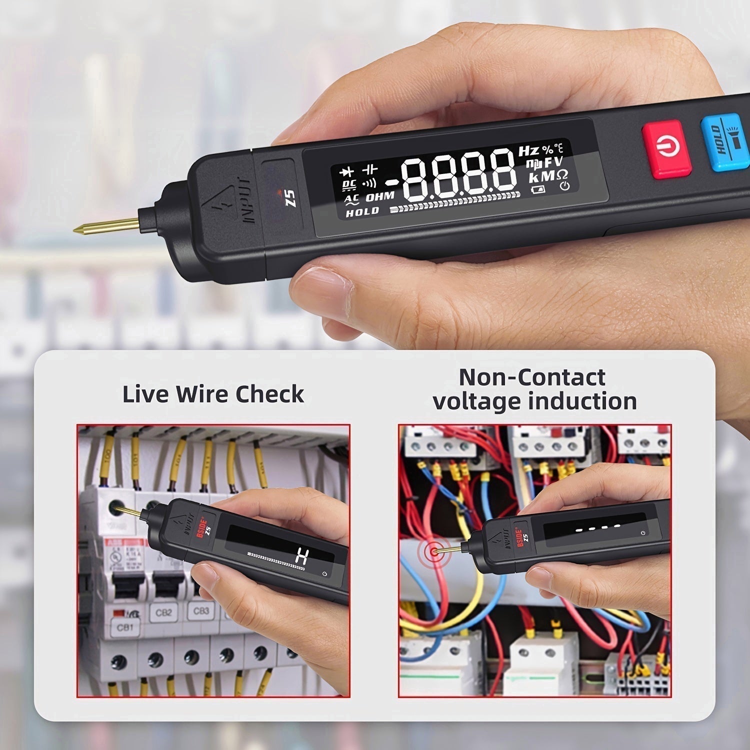 Digital Multimeter Smart Pen Tester Autoranging 6000 DC AC Voltage Capacitance