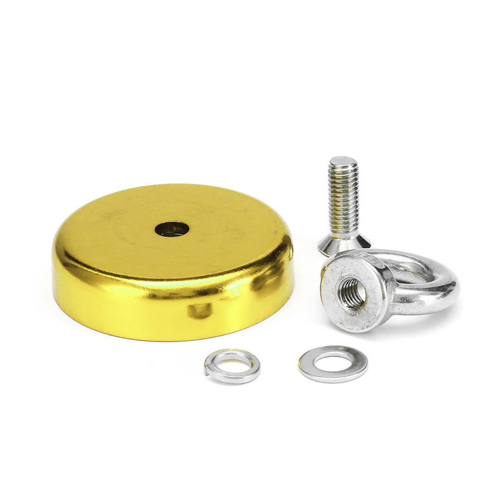 60x50mm 112KG Neodymium Recovery Magnet Red/Yellow/Blue Eyebolt Hook Magnet Metal Detector