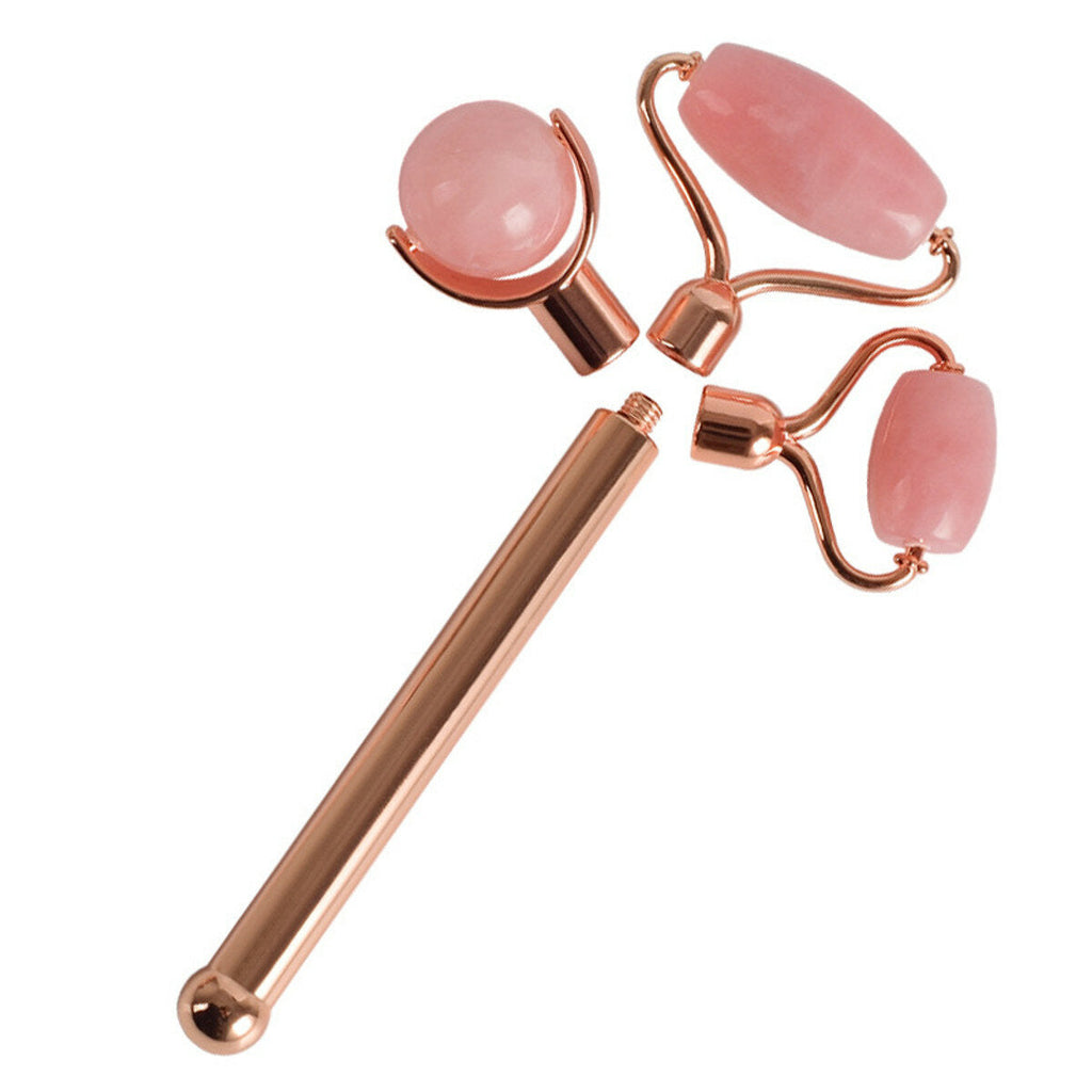 Natural Pink Jade Roller Healthy Body Head Neck Foot Facial Manual Massager Anti Ageing