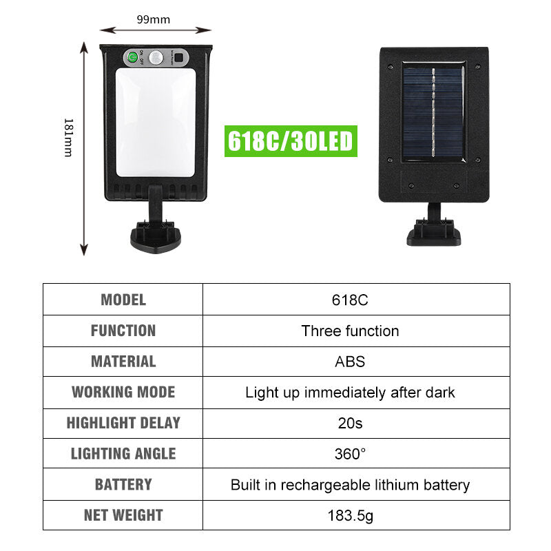 Solar Wall Light PIR Motion Sensor Waterproof Garden Security Street Lamp