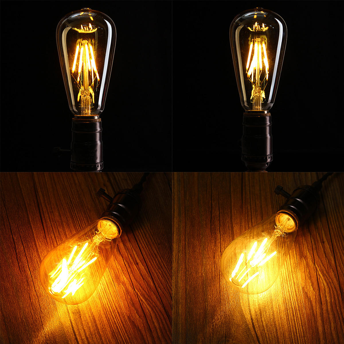4W Golden Cover Dimmable Retro Vintage Filament LED Bulb Light Lamp AC110/220V