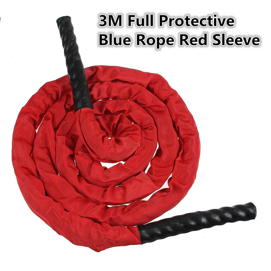 3-Colors 25mm Dia. Fitness Heavy Jump Rope 300CM Weighted Battle Skipping Ropes Power Improve Muscle Strength Training Rope