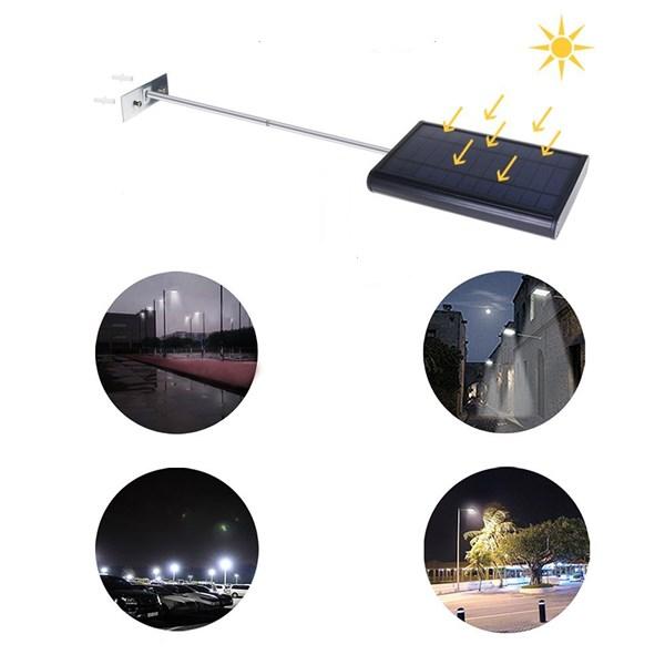 Solar Powered 56 LED Motion Sensor Street Light 4400mAh 450lm Waterproof Wall Lamp for Outdoor Yard