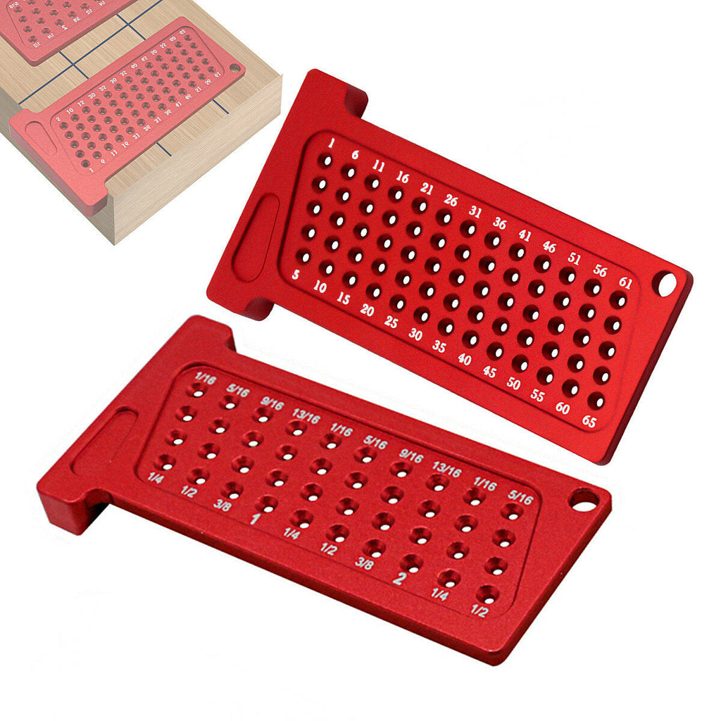 Precision Woodworking Scribe T-Ruler - Dual Metric & Inch Measurements, Durable Aluminum, Compact Design for DIY Projects