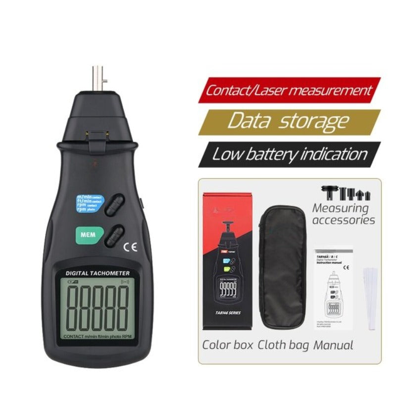 2.5~99999 RPM Digital Tachometer LCD Display Non-Contact Digital Laser Tachometer Speed Meter
