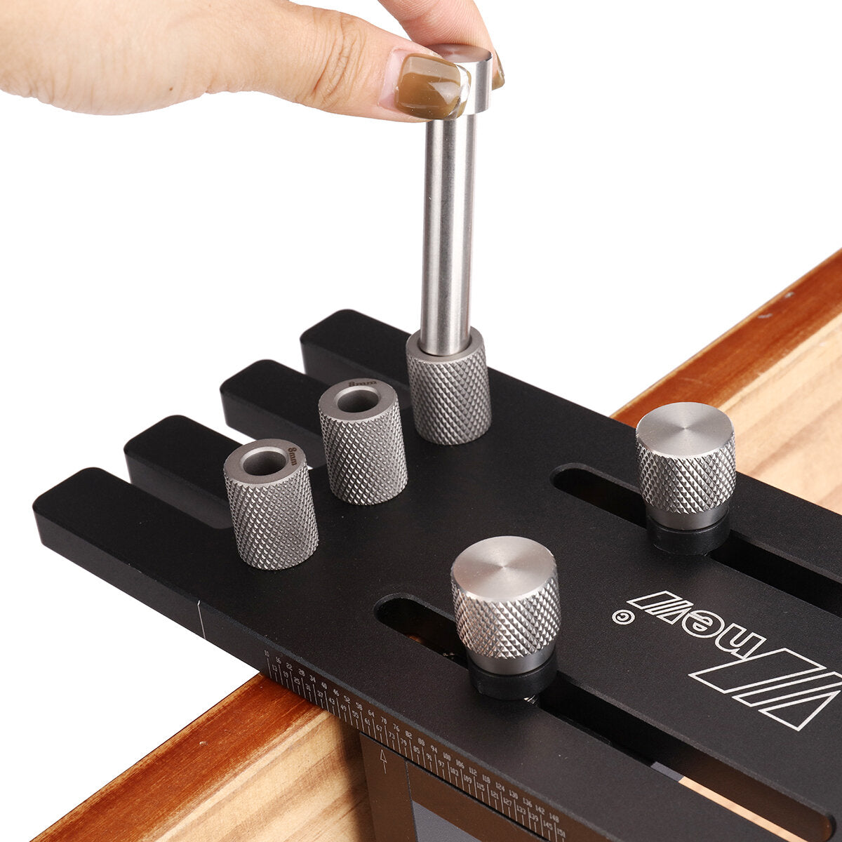 Precision Hole Driller Tool - Durable Aluminum & Stainless Steel, Micro-Adjustment, 2-in-1 for Woodworking Projects