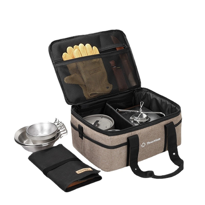 Camping Storage Bag picnic basket outdoor camping Lamps Gas Stove Gas Canister Pot carry bag storage sack Picnic Bag