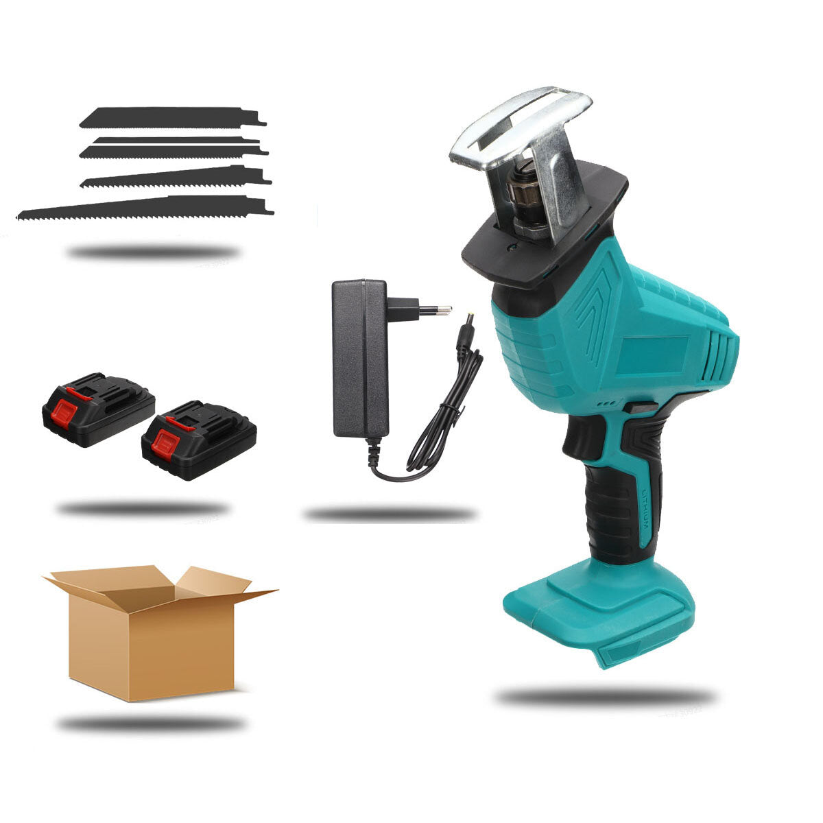 Cordless Reciprocating Saw For Makita & 4pcs Saw Blades Woodworking Wood Cutter Electric Saw Fit Makita