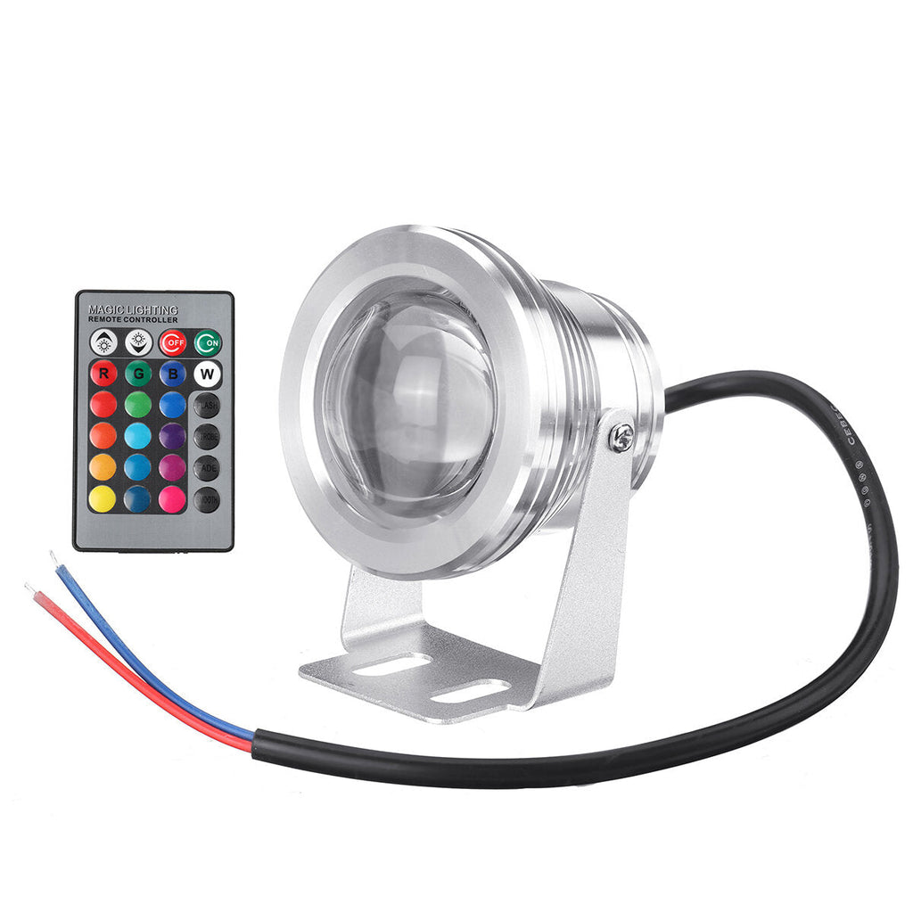 DC12V 10W RGB LED Underwater Light Waterproof Fountain Pool Spotlight With Remote Control