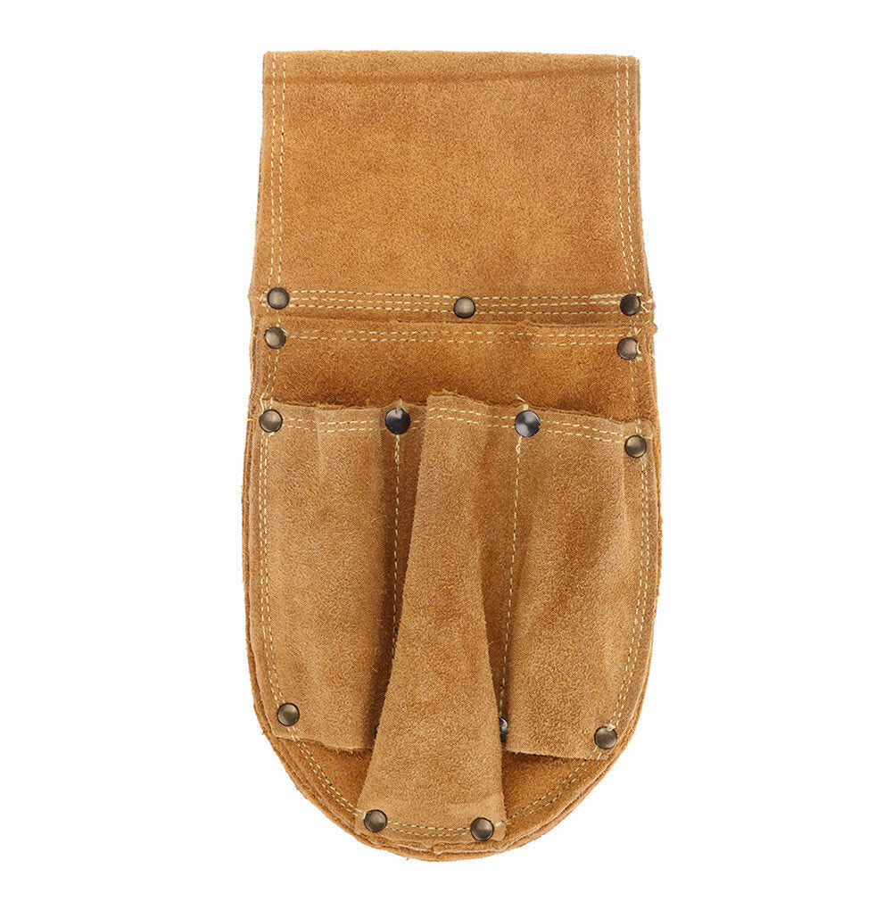 Cowhide Waist Bag Electrical Woodworking Hardware Screwdriver Tools Belt Case