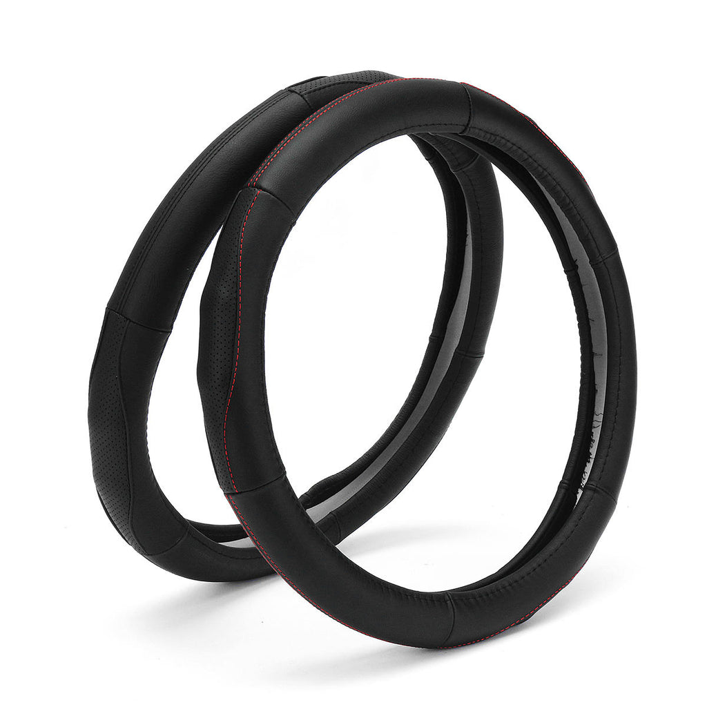 Car Steering Wheel Covers Genuine Leather Anti-slip Protector 37-38cm Universal