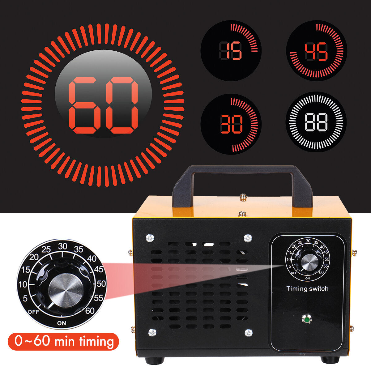 110W Ozone Generator Ozonator Air Purifier Machine Metal Timing Cleaner Home