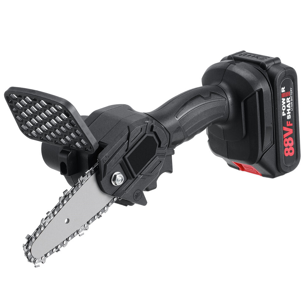Upgrade 4in 88VF 1500W 2500mAh Mini Electric Chain Saw Battery Indicator Rechargeable Woodworking Tool