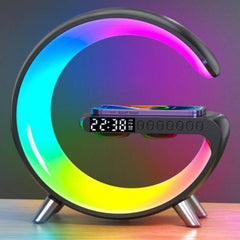 Multi-Function Wireless Charger with 15W Output, 10W LED, 3W Bluetooth Speaker, 256 Lighting Modes, Black/White/Grey