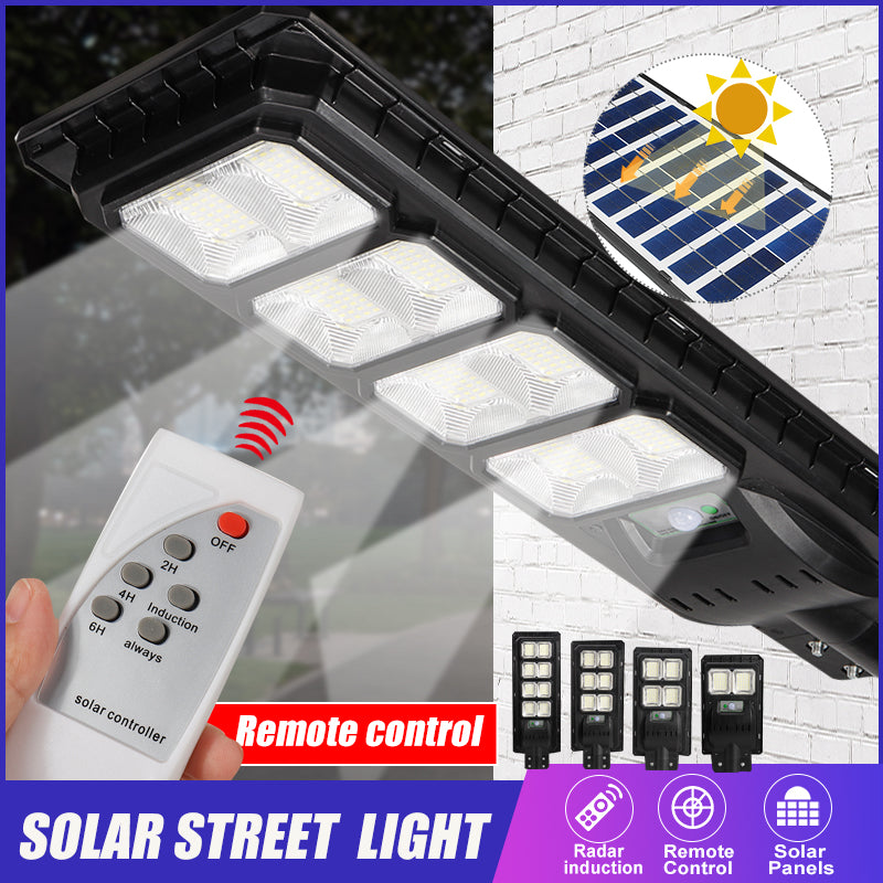 LED Solar Street Light PIR Motion Sensor Outdoor Garden Waterproof Wall Lamp Remote Control