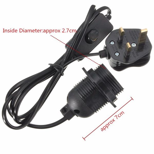 E27/E26 Edison ES Ceiling Light Holder Pendant Lamp Bulb Fitting Socket Switch Max Power AC 250V