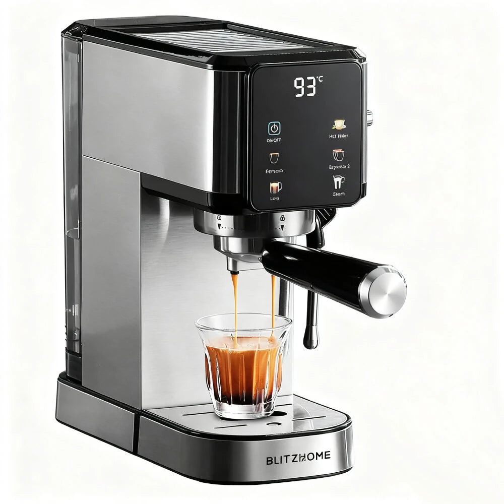 Semi-Automatic Espresso Coffee Machine 20Bar 1350W with Touchscreen Control Cup Warmer 1L Removable Water Tank