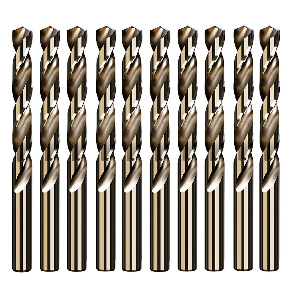 10Pcs 5.2/5.5/6.0/8.5mm M35 High Speed Steel Containing Cobalt Twist Drill Bit Tool for Metal Stainless Steel Drilling