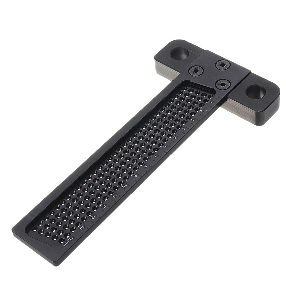 Black Aluminum Alloy T-160 Hole Positioning Measuring Ruler 160mm Metric T Ruler