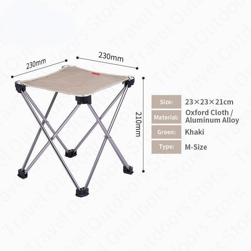 Outdoor Aluminum Alloy Folding Chair Ultralight 0.3kg Portable Fishing Chair 900D Oxford Cloth Camping Picnic Chair