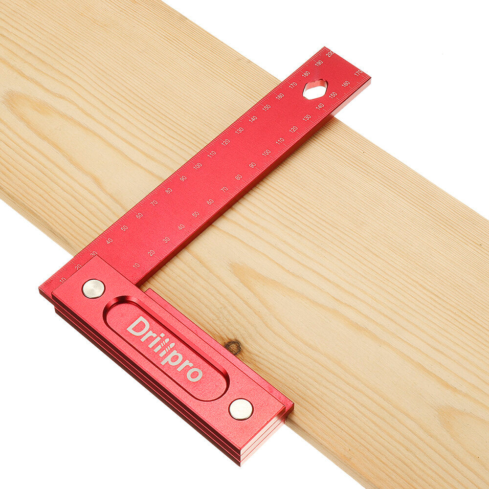 Aluminum Alloy Right Angle Ruler 150/200mm with Laser Engraved Metric Scale - Durable, Precision Tool for Carpentry & Woodworking