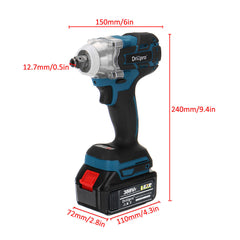 388VF 2 in1 520N.m Brushless Impact Wrench Cordless Electric Screwdriver Drill Power Tool W/ 1/2x Battery