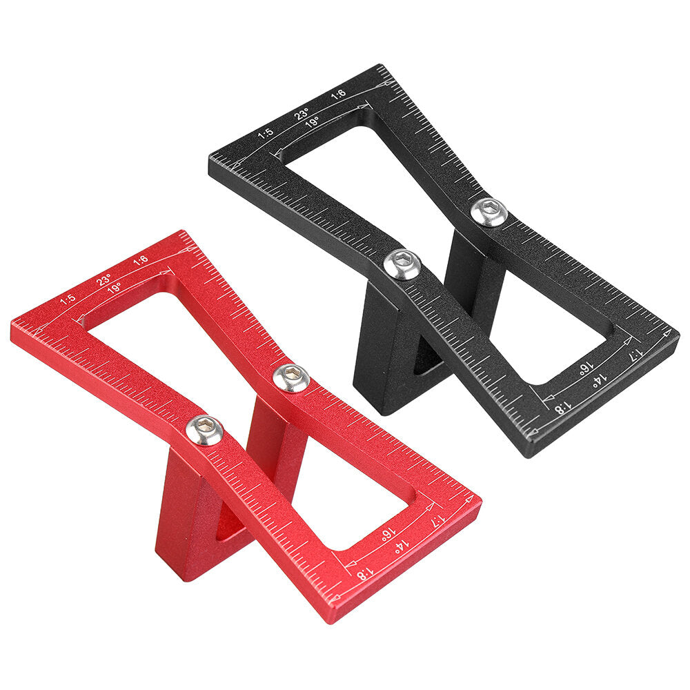Durable Woodworking Marker Gauge Tool for Accurate Dovetail Measurements - Black/Red, Aluminium Alloy