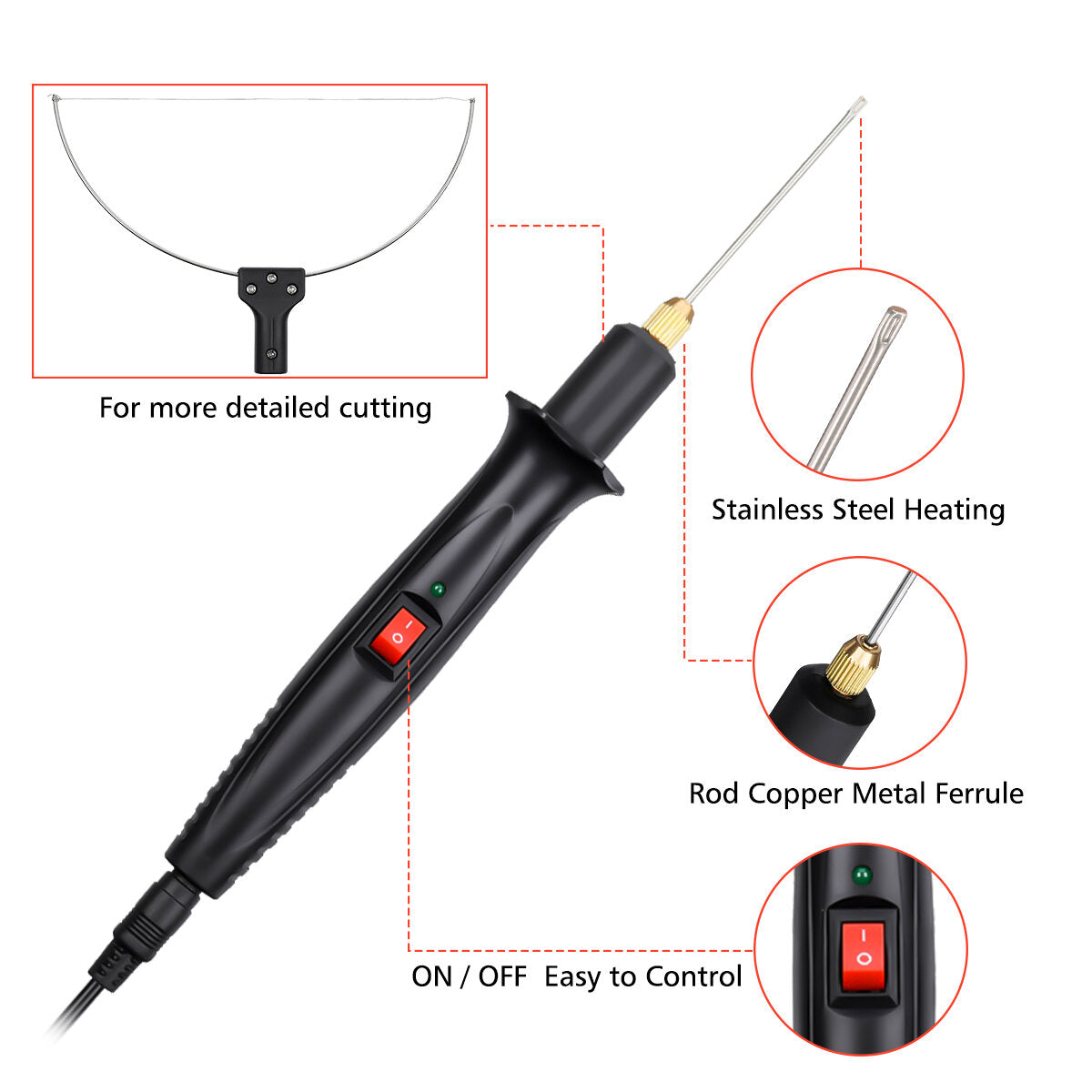3-in-1 Foam Cutter Cutter with Indicator Light Electric Cutting Machine Pen Tools Kit