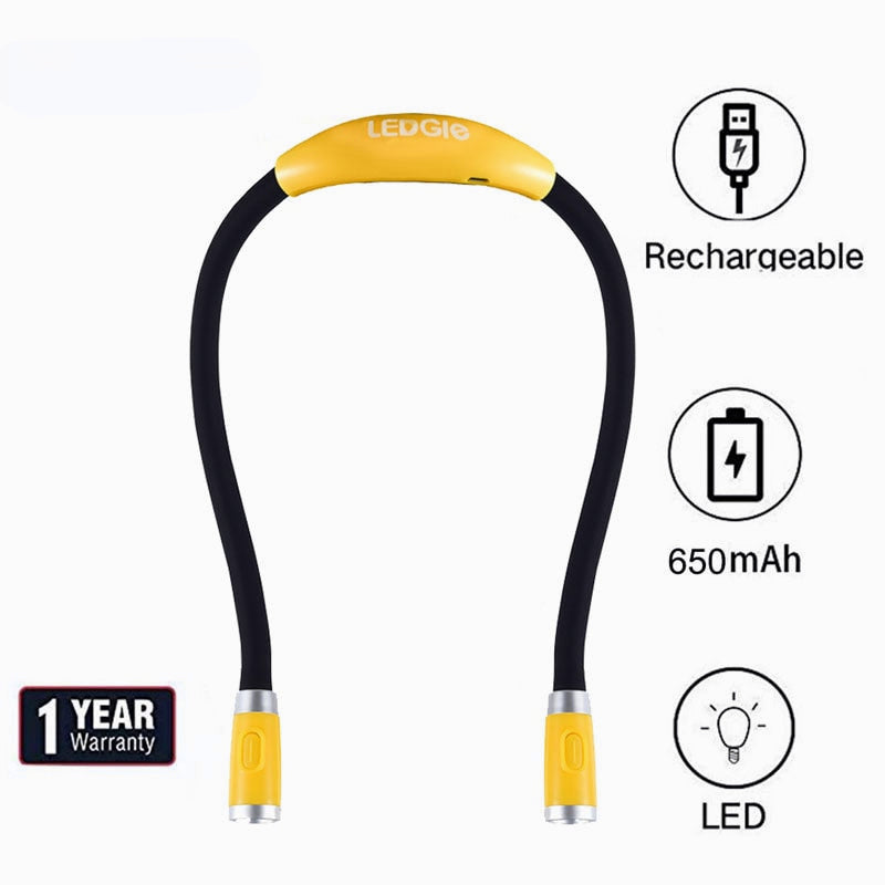 Book Lamp LED Rechargeable Reading Light USB Flexible Strong Arm Hands Free Night Lights for Knit Camp Lamps