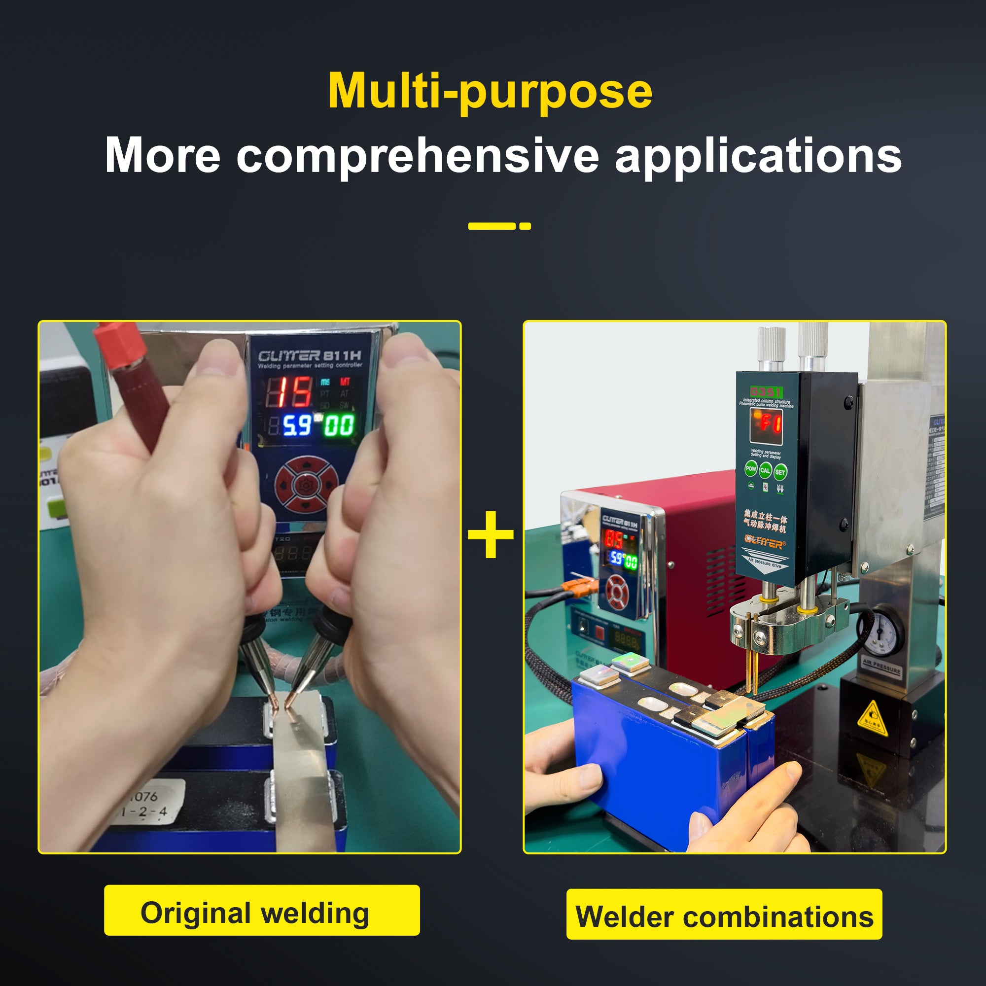 Pneumatic Column Spot Welder Head for Lithium Battery Welding 6kg Max Pressure Adjustable Height for 801H/811A/811H Welding Machine