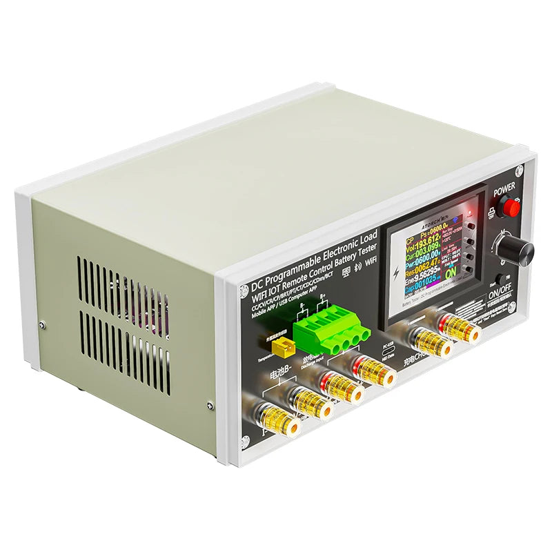Electronic Load Tester 150/300/450/600W WiFi Tuya 0-200V 50A Battery Capacity Monitor Programmable Discharge Tool IPS Display High Precision Bluetooth Connection