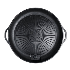 Aluminum 38.5cm BBQ Grill Plate Barbecue Non Stick Coating Roaster Plate for Camping Picnic