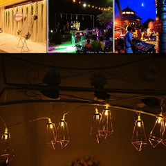 Battery Powered 1.8M/3.3M 10/20LEDs Metal Diamond Fairy String Light for Christmas Holiday Party