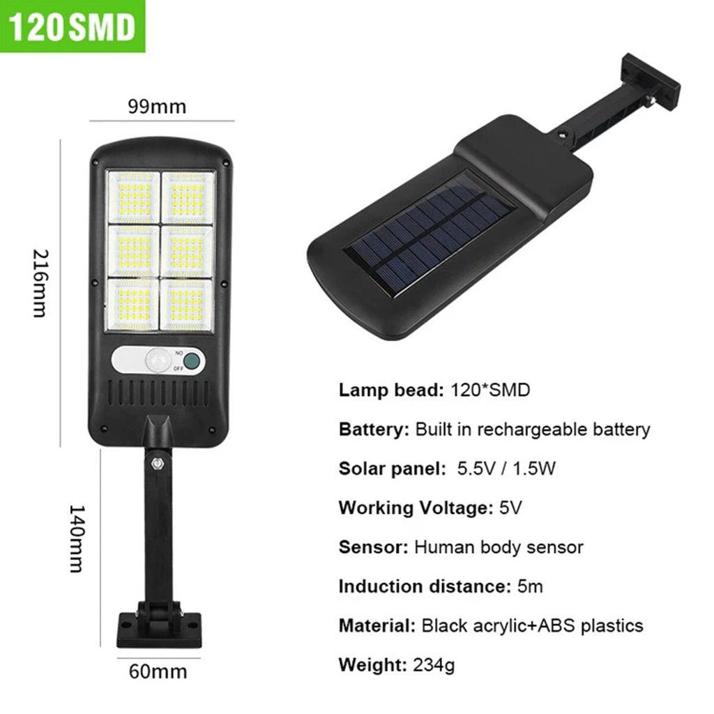 60COB/150COB/120SMD/213SMD Solar Street Wall Light PIR Motion Sensor Dimmable Lamp Outdoor Security