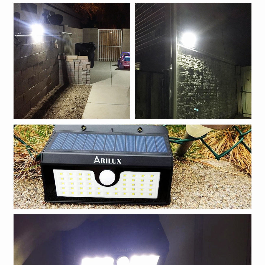 Wireless Solar Powered 45 LED Waterproof PIR Motion Sensor Outdoor Wall Light