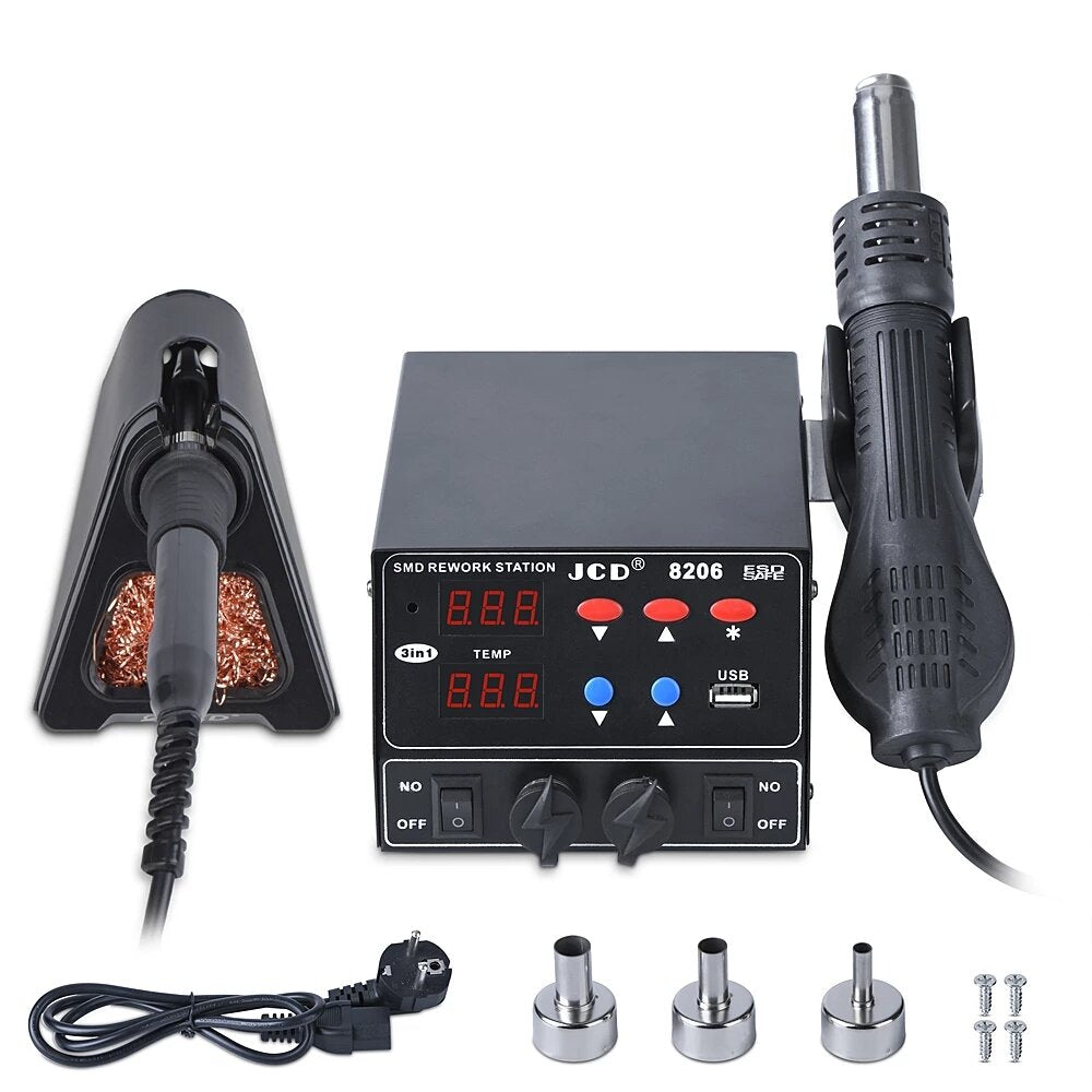 800W SMD 3 In 1 Soldering Station LED Digital Welding Rework Station
