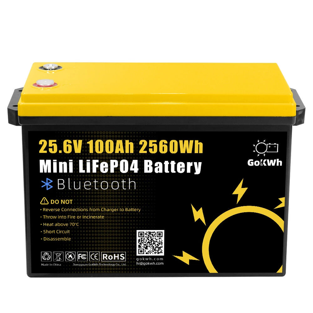 24V 100Ah LCD Energy Storage Box 2560Wh Solar Lithium Ion LiFePO4(LFP) Battery for RV Boat Home Energy Storage