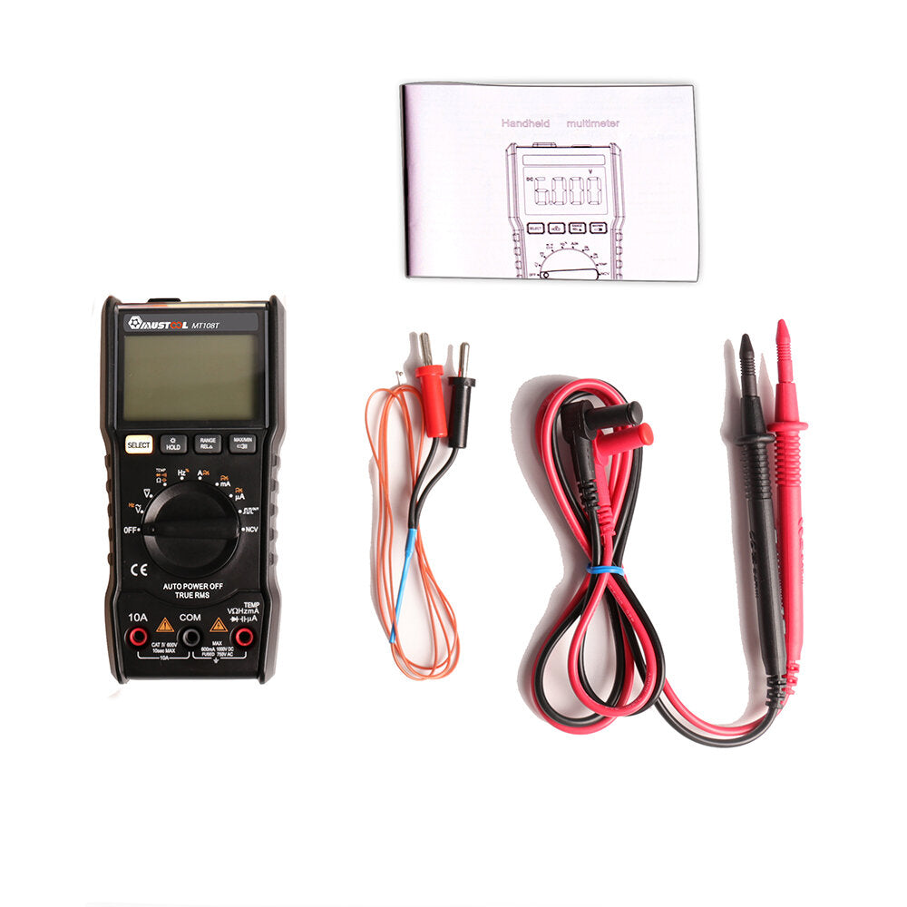 Square Wave Output True RMS NCV Temperature Tester Digital Multimeter 6000 Counts Backlight AC DC Current/Voltage Resistance Frequency Capacitance